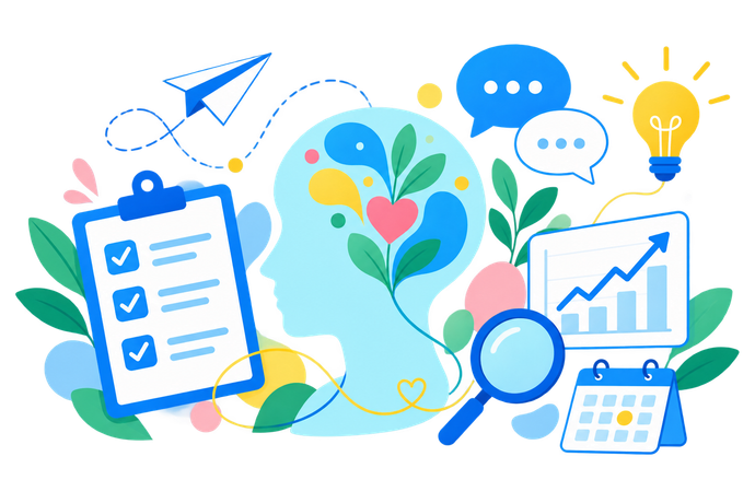 Illustration of connected ideas, inquiries, and practice growth